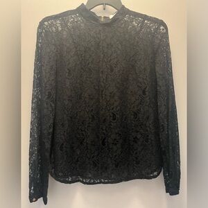 Elegant black lace blouse